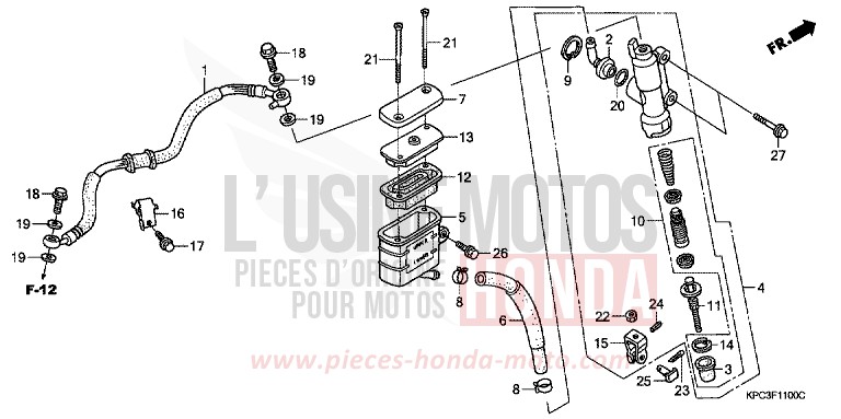 RR. BRAKE MASTER CYLINDER for Varadero 125 SPANGLE SILVER METALLIC (NHA49) from 2006